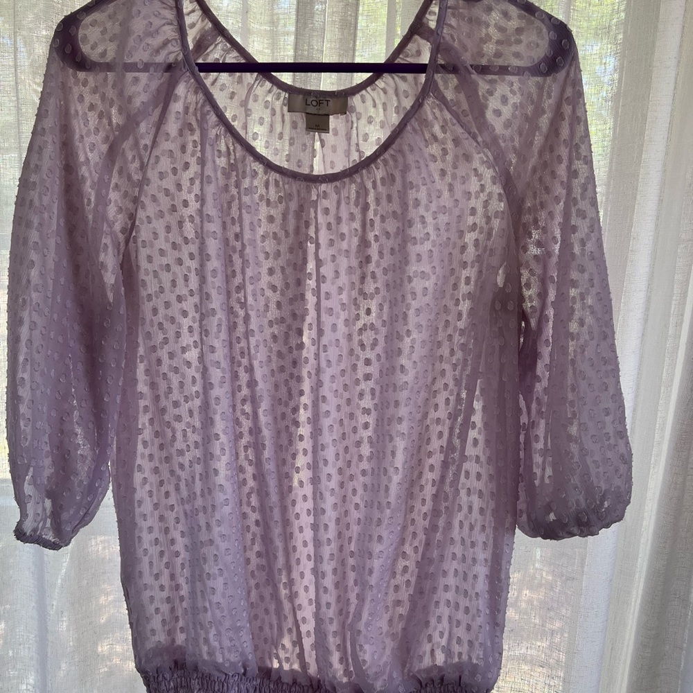 Perfect for spring!  Purple LOFT top!
